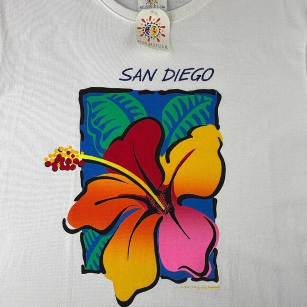 Vtg 90s San Diego T Shirt Dress Peter Mussfeldt Sleep Lounge Swim PJ Tunic Top